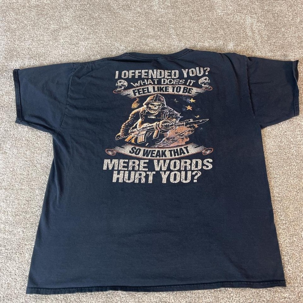 I Offended You T-Shirt Skeleton Soldier Graphic Tee Edgy Dark Humor Shirt